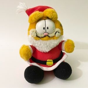Vintage Garfield Santa Claus Christmas Stuffed Plush Toy
